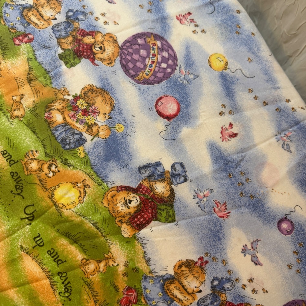 Michael Woodward Ramblungted Fabric Panel Kids 23x41 Blue Up Up and Away 1998